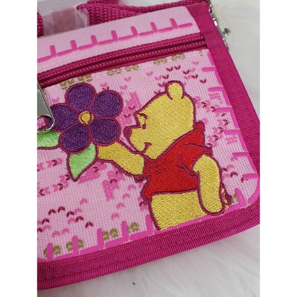 NEW VINTAGE WINNIE THE POOH Wallet Coin Purse Embroidered 90s y2k - Picture 2 of 6
